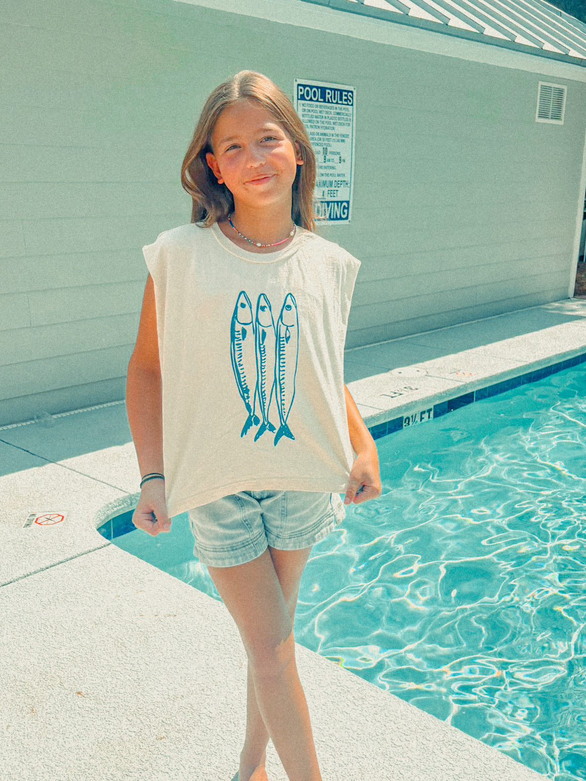 Underground Original Design: Three Little Fish Vintage Cropped Muscle Tank