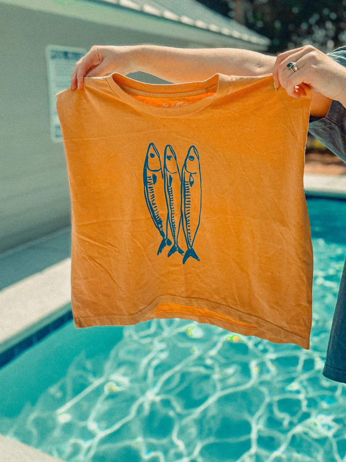 Underground Original Design: Three Little Fish Vintage Cropped Muscle Tank