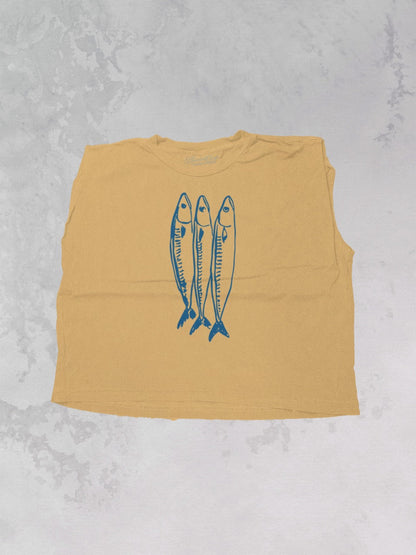 Underground Original Design: Three Little Fish Vintage Cropped Muscle Tank